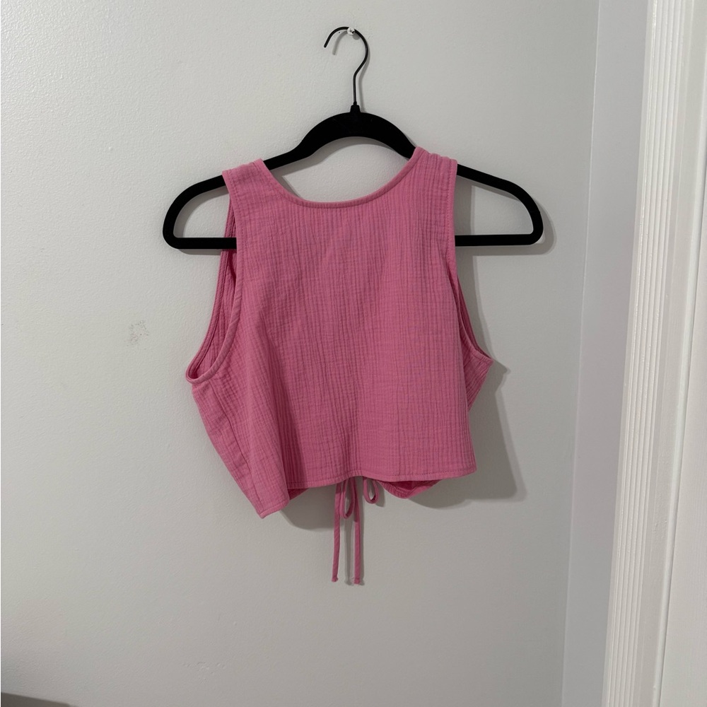 Zara Pink Textured Tank Top